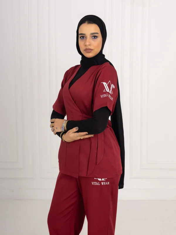 Burgundy Ribbon Half Sleeve