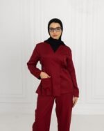 Burgundy Ribbon Scrub