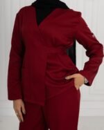 Burgundy Ribbon Scrub - Image 6