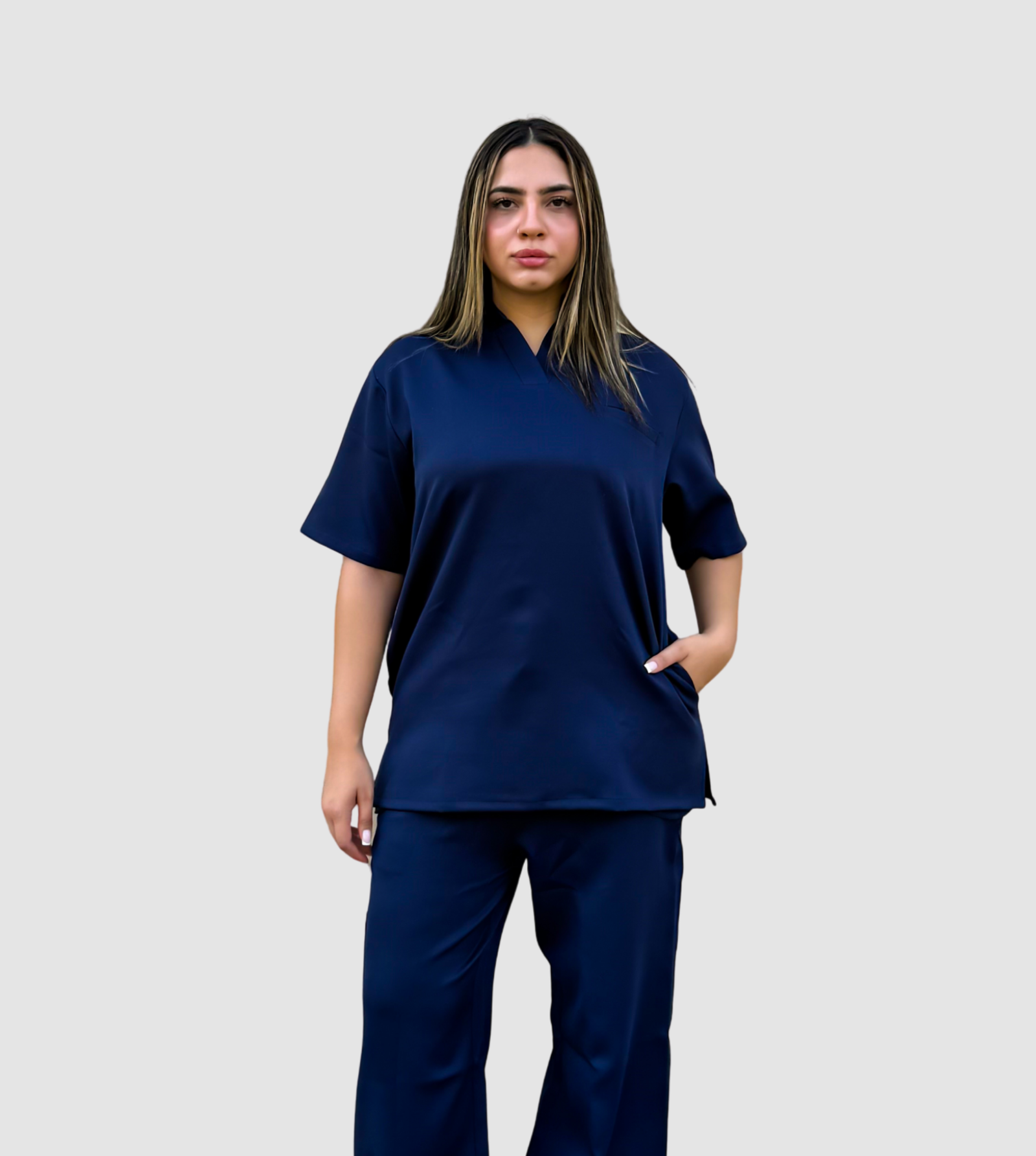 9 Navy Supreme Flare Scrub - Image 1